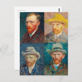 ヴィンセント・ヴァン・ゴッホ1887年セルフポートレートコラージュ ポストカード (正面/裏面)