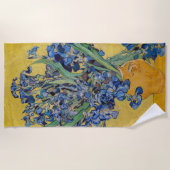 ヴィンセント・ヴァン・ゴッホ – アイリスの花瓶 ビーチタオル (正面)