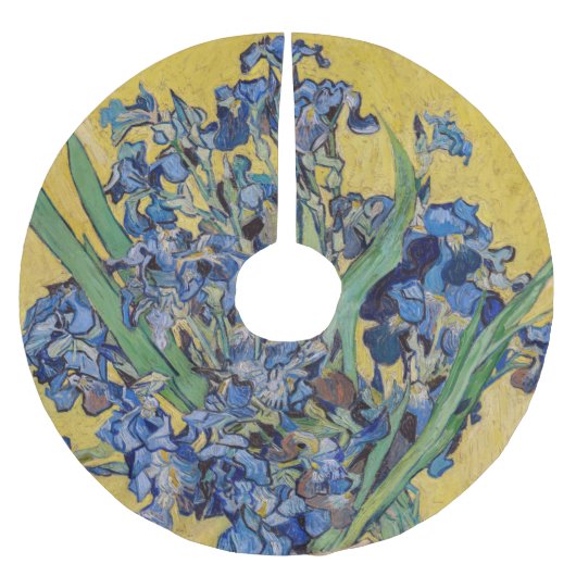 ヴィンセント・ヴァン・ゴッホ – アイリスの花瓶 ブラッシュドポリエステルツリースカート (正面)