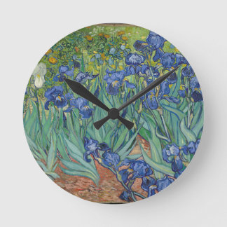 ヴィンセント・ヴァン・ゴッホ・アイリス絵画ズの花に関する芸術作品 ラウンド壁時計