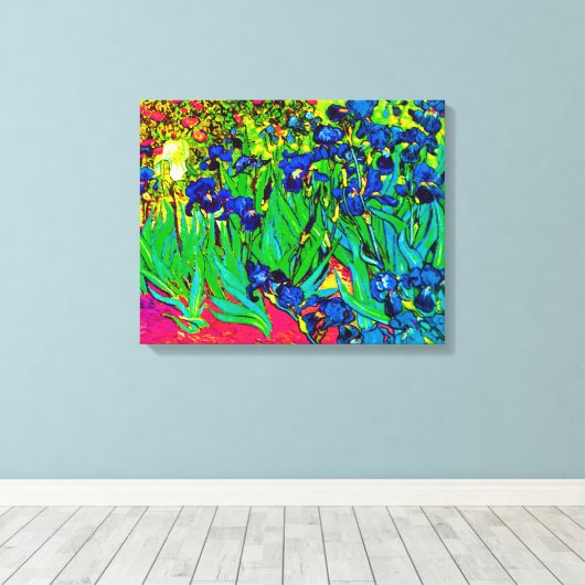 ヴィンセント・ヴァン・ゴッホ – アイリス – フラワーラバーポップ・アートのアート キャンバスプリント (インサイチュ (ウッドフロア))