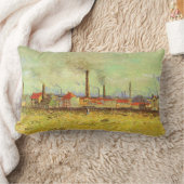 ヴィンセント・ヴァン・ゴッホ – アシュニエールの工場 ランバークッション (ブランケット)