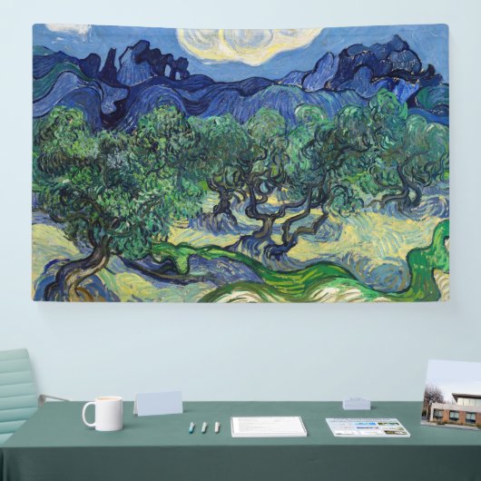 ヴィンセント・ヴァン・ゴッホ - アルピーユのオリーブの木 横断幕 (トレードショー)