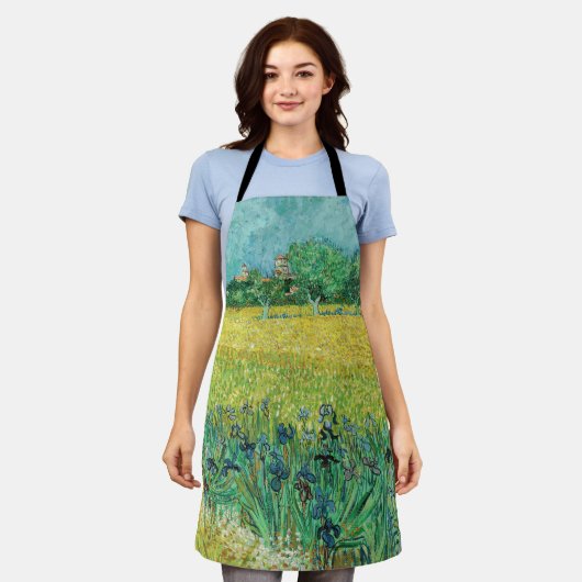 ヴィンセント・ヴァン・ゴッホ – アレス近郊のアイリスとのフィールド エプロン (着用した状態)
