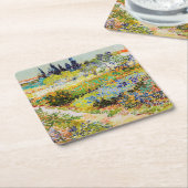 ヴィンセント・ヴァン・ゴッホ - アールルの庭 スクエアペーパーコースター (アングル)