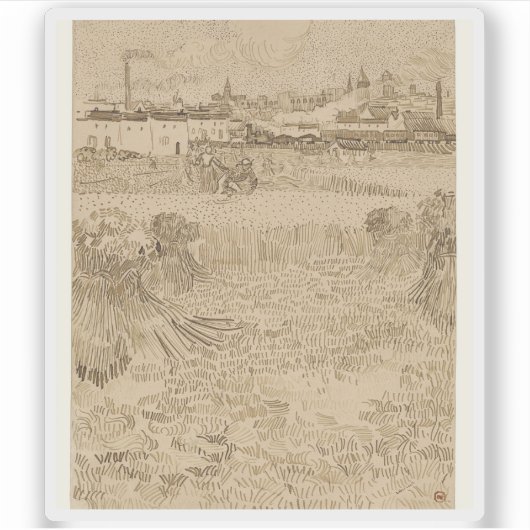 ヴィンセント・ヴァン・ゴッホ – ウィートフィールドからのアーレスビュー シール (正面)