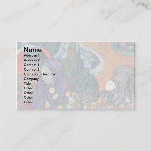 ヴィンセント・ヴァン・ゴッホ – エットンの庭の記憶 名刺 (正面)