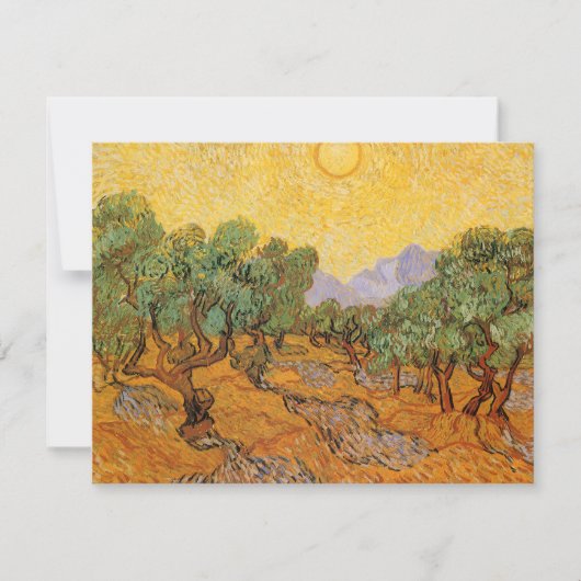 ヴィンセント・ヴァン・ゴッホ - オリーブの木、黄色い空と太陽 (正面)