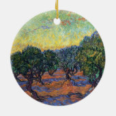 ヴィンセント・ヴァン・ゴッホ・オリーブグローブ印象派アート セラミックオーナメント (裏面)