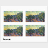 ヴィンセント・ヴァン・ゴッホ・オリーブグローブ印象派アート 長方形シール (シート)