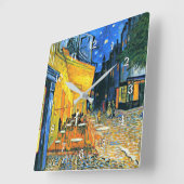 ヴィンセント・ヴァン・ゴッホ:カフェテラス、有名なアートワーク スクエア壁時計 (傾斜)