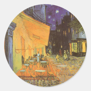 ヴィンセント・ヴァン・ゴッホ - カフェ・テラス、夜 ラウンドシール