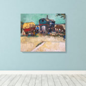 ヴィンセント・ヴァン・ゴッホ – キャラバン島、ジプシーのキャンプ キャンバスプリント (インサイチュ (ウッドフロア))