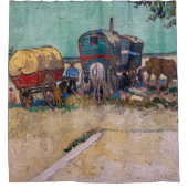 ヴィンセント・ヴァン・ゴッホ – キャラバン島、ジプシーのキャンプ シャワーカーテン (正面)