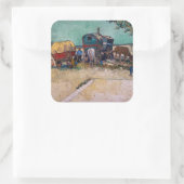 ヴィンセント・ヴァン・ゴッホ – キャラバン島、ジプシーのキャンプ スクエアシール (バッグ)