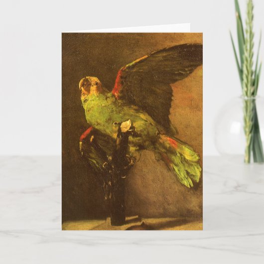 ヴィンセント・ヴァン・ゴッホ – グリーンパロットの静物詩 カード (正面)
