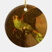 ヴィンセント・ヴァン・ゴッホ – グリーンパロットの静物詩 セラミックオーナメント (裏面)