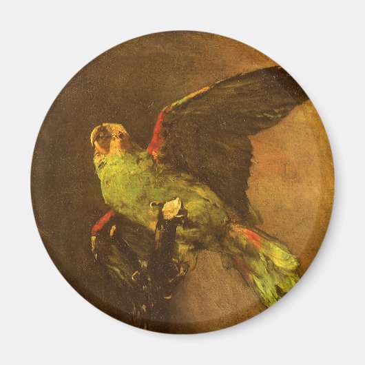 ヴィンセント・ヴァン・ゴッホ – グリーンパロットの静物詩 マグネット (正面)