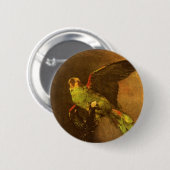 ヴィンセント・ヴァン・ゴッホ – グリーンパロットの静物詩 缶バッジ (正面&裏面)