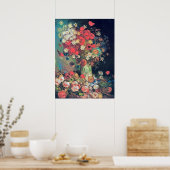 ヴィンセント・ヴァン・ゴッホ – ケシの花瓶，コーンフラワー， ポスター (キッチン)