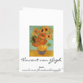 ヴィンセント·ヴァン·ゴッホ·サンフラワーズに感謝する サンキューカード (裏面)