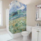 ヴィンセント・ヴァン・ゴッホ – サンレミーの風景 シャワーカーテン (インサイチュ)