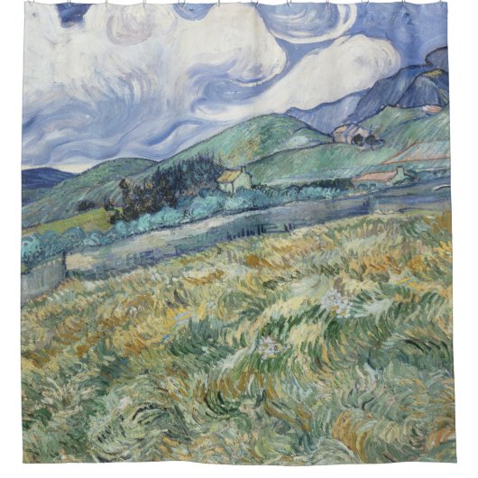 ヴィンセント・ヴァン・ゴッホ – サンレミーの風景 シャワーカーテン (正面)