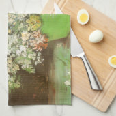 ヴィンセント・ヴァン・ゴッホ - シニヤと花の壺 キッチンタオル (四つ折り)