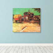 ヴィンセント・ヴァン・ゴッホ – ジプシー・キャラバンの陣地 キャンバスプリント (インサイチュ (ウッドフロア))