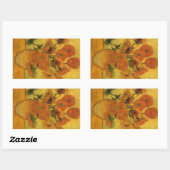 ヴィンセント・ヴァン・ゴッホ・スチル・ライフ花瓶15ひまわり花 長方形シール (シート)