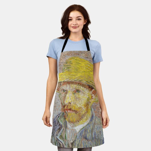 ヴィンセント・ヴァン・ゴッホ - ストロー帽の自画像 エプロン (着用した状態)