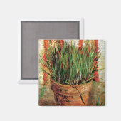 ヴィンセント・ヴァン・ゴッホ – チャイブ付き植木鉢 マグネット (正面/裏面)