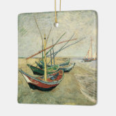ヴィンセント・ヴァン・ゴッホ - ビーチの漁船 セラミックオーナメント (左)