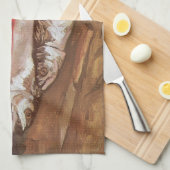 ヴィンセント・ヴァン・ゴッホ - マグロ、レモン、トマト キッチンタオル (四つ折り)