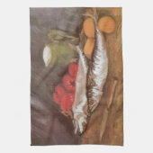 ヴィンセント・ヴァン・ゴッホ - マグロ、レモン、トマト キッチンタオル (縦)