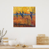 ヴィンセント・ヴァン・ゴッホ – モラード・ウィローズと沈む太陽 ポスター (キッチン)