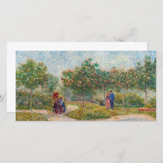 ヴィンセント・ヴァン・ゴッホ – モンマルテのガーデンと恋人 サンキューカード (正面/裏面)