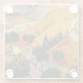 ヴィンセント・ヴァン・ゴッホ – ランドスケープ、ハウス、フローマン ガラスコースター (裏面)