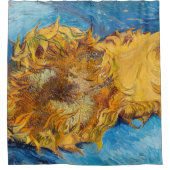 ヴィンセント・ヴァン・ゴッホ - 二本の切り花のひまわり シャワーカーテン (正面)