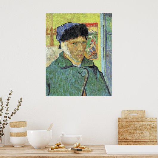 ヴィンセント・ヴァン・ゴッホ、包帯された耳を持つセルフポートレート、 ポスター (キッチン)
