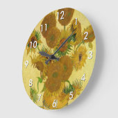 ヴィンセント・ヴァン・ゴッホ – 十五ひまわりの花瓶 ラージ壁時計 (傾斜)
