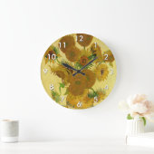 ヴィンセント・ヴァン・ゴッホ – 十五ひまわりの花瓶 ラージ壁時計 (ホーム)