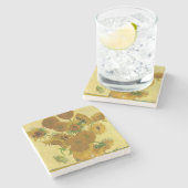 ヴィンセント・ヴァン・ゴッホ - 十五本のひまわりを入れた花瓶 ストーンコースター (横)