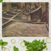 ヴィンセント・ヴァン・ゴッホ、古い家の裏庭、アントワープ キッチンタオル (折り畳み)