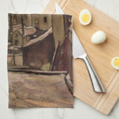 ヴィンセント・ヴァン・ゴッホ、古い家の裏庭、アントワープ キッチンタオル (四つ折り)