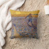 ヴィンセント・ヴァン・ゴッホ - 夕日を蒔く人 クッション (ブランケット)