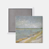 ヴィンセント・ヴァン・ゴッホ - 川のほとりの漕ぎ船 マグネット (正面/裏面)