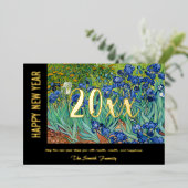 ヴィンセント・ヴァン・ゴッホ - 新年快乐 / アイリス 箔シーズンカード (立ち正面)