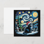 ヴィンセント・ヴァン・ゴッホ 星空のクリスマス 黒猫 シーズンカード (正面/裏面)