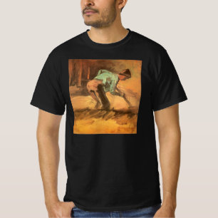 ヴィンセント・ヴァン・ゴッホ - 杖またはシャベルを持ってかがむ男 Tシャツ